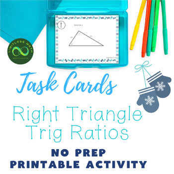 Preview of Winter Task Cards - Right Triangle Trig Ratios (SOH-CAH-TOA) - NO PREP