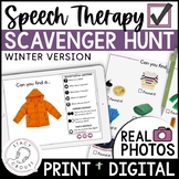 Speech Therapy Scavenger Hunt Winter Teletherapy Activity 