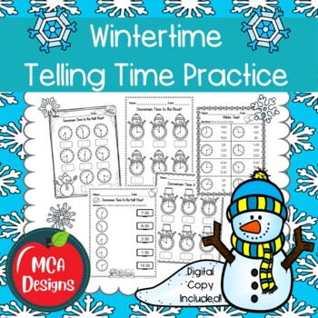Preview of Winter Telling Time Practice