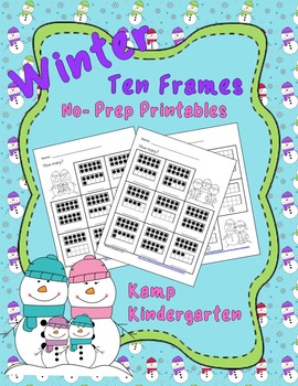 Preview of Winter Ten Frames No-Prep Printables (Quantities of 11-20)