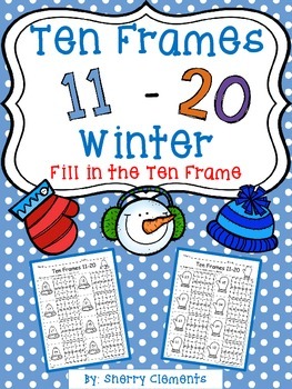 Preview of Winter Ten Frames | Worksheets | Teen Numbers | Numbers 11-20