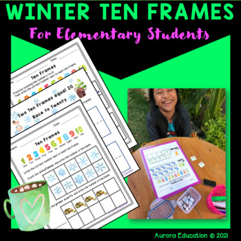 Preview of Ten Frame Counting Worksheets for Numbers to 20 | Winter Theme