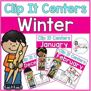 Preview of Winter Tens Frame Clip It Centers