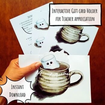 Coffee Cup Gift Card Holder, Teacher Appreciation, Thank You Gift