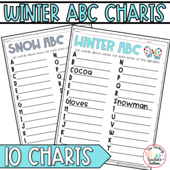 Preview of Winter Thematic ABC Charts