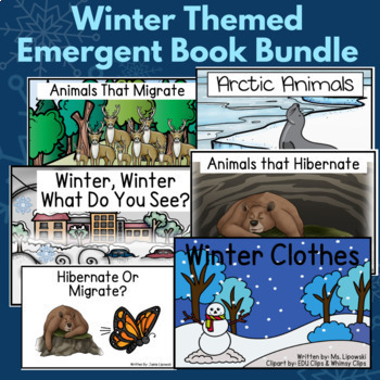 Preview of Winter Thematic Emergent Sight Word Readers GROWING Bundle