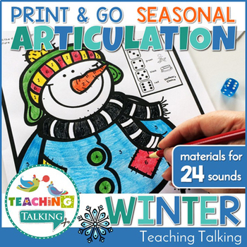 Preview of Winter Articulation | NO PREP Winter Speech Therapy | Speech Worksheets