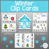Winter Clip Cards - Letters, Numbers & Shadows