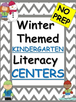 Preview of Winter Theme Kindergarten Literacy Centers and Activities-NO PREP