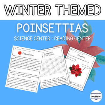 Preview of Winter Theme Poinsettias Reading and Science Center Activities