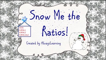 Preview of Winter Theme Ratio Task Cards: Snow Me The Ratios!