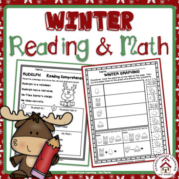 Preview of Winter Theme Reading & Math Center Activities 