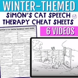 Winter-Theme Simon's Cat Speech Therapy Cheat Sheets for A