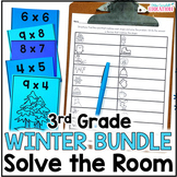 Winter Math - Solve the Room 3rd Grade Bundle - 3rd Grade 