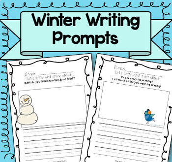 Winter Theme Writing Prompts by Miz Riz Elementary Resources | TPT