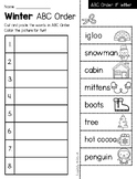 Winter Themed: ABC Order Sort (with Pictures) - 1st Letter
