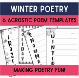 Winter Acrostic Poem Printable Templates | Elementary | Po