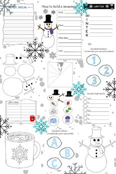 Preview of Winter Themed Activities, Worksheets, Handouts