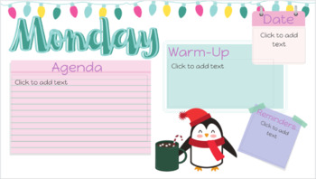 Preview of Winter Themed Agenda Slides