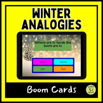 Preview of Winter Analogies Distance Learning Boom Cards