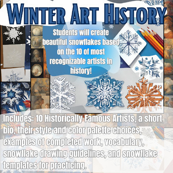 Preview of Winter Themed Art History!! Covering 10 FAMOUS ARTISTS!