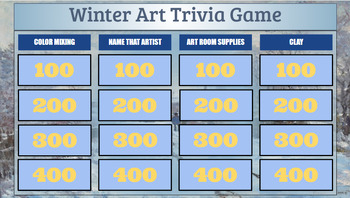 Preview of Winter Themed Art Review Trivia Game