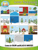 Winter Background Scenes Clipart {Zip-A-Dee-Doo-Dah Designs}