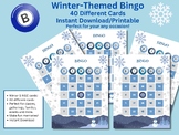 Winter-Themed Bingo Pack, 40 Unique Cards, Classroom Party