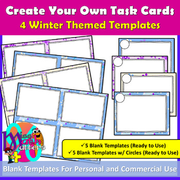 Preview of Winter Themed Blank Task Card Templates - Free for Personal and Commercial Use