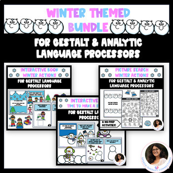 Preview of Winter Themed Bundle Speech Therapy - Gestalt and Analytic Language Processing