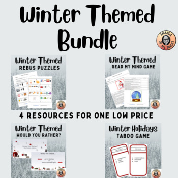 Preview of Winter Themed Bundle: Taboo, Would You Rather? Game, Rebus Puzzles, and More
