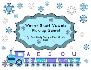 Preview of Winter Themed Phonics CVC Vowel Word Sort Center/ Activity