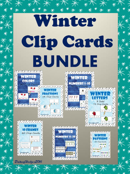 Preview of Winter Themed Clip Cards BUNDLE
