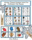 Winter Games Clothespin Clip Number Word Games