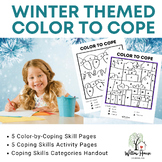 Winter Themed Color by Coping Skill Coloring Pages & Mix-n