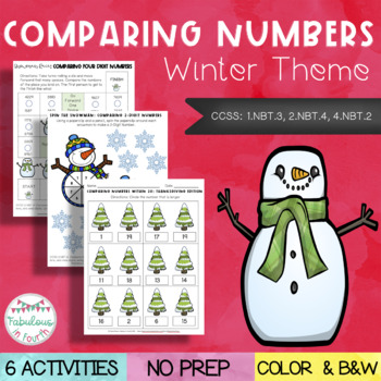 Preview of Winter-Themed Comparing Numbers Activities