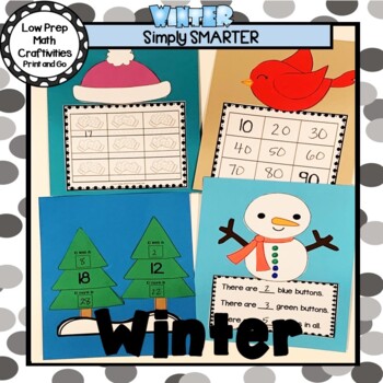 Preview of Winter Themed Cut and Paste Math Crafts