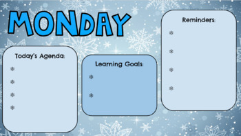 Preview of Winter Themed Daily Google Slides