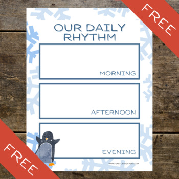 Preview of Winter Themed Daily Rhythm Planner / Visual Schedule for Kids / Homeschool