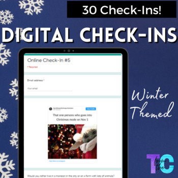 Preview of Winter Themed Digital Student Check-Ins