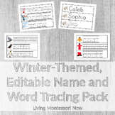 Winter-Themed, Editable Name and Word Tracing Pack