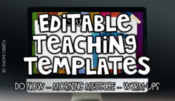 Preview of Winter Themed Editable Teaching Templates (Do Now, Warm-Up, Morning Message)