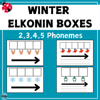 Preview of Winter Themed Elkonin (Sound) Boxes, Word Lists and Extension Ideas