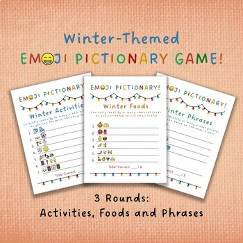 Winter Themed Emoji Pictionary Game by Inquiry-Based Fun | TPT