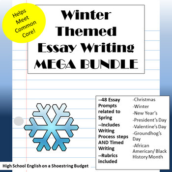 Preview of Winter Themed Essay Writing Mega Bundle, with Rubrics & Printables