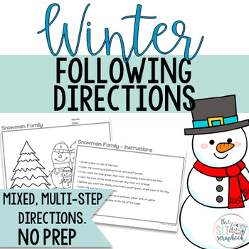 Preview of Winter Following Directions Coloring Pack- Mixed directions- Speech Therapy