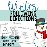 Winter Following Directions Coloring Pack- Mixed direction