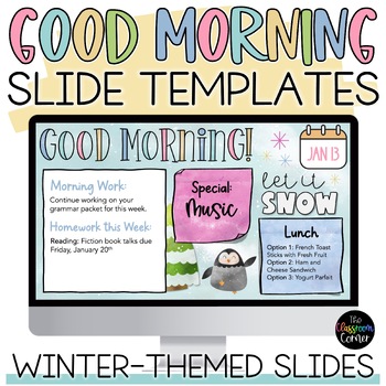Preview of Winter-Themed Good Morning Slide Templates