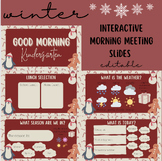 Winter Themed Interactive Morning Meeting Slides | EDITABLE