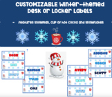 Winter-Themed LABELS (Editable) Snowman, Snowflake and Hot Cocoa